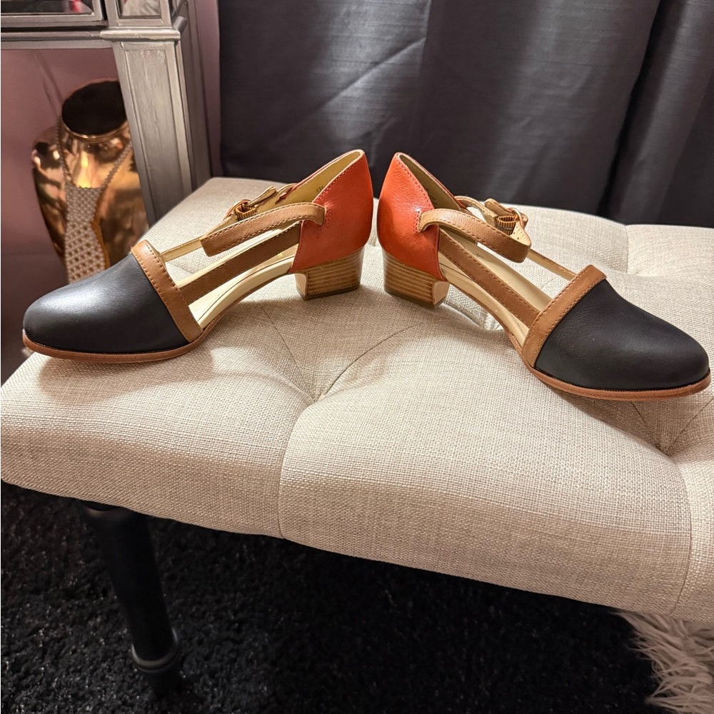 Wolverine 1000 Mile x Samantha Pleet Leather T-Strap Heels Colorblock Size 5.5 - Picture 5 of 12